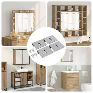 vidaXL Suport pentru oglindă 12 pcs Nichel 35 x 30 x 8, 3 mm Oțel imagine