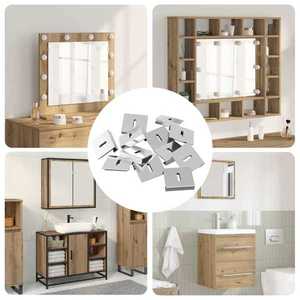 vidaXL Suport pentru oglindă 340 pcs Nichel 35 x 30 x 8, 3 mm Oțel imagine