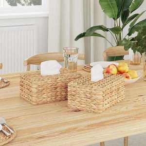 vidaXL Capace pentru cutii de șervețele 2 pcs Zambilă de apă natural imagine