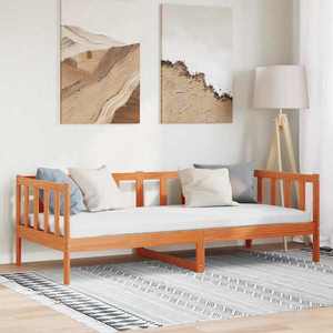 vidaXL Cadru de pat Maroniu cerat 100 x 200 cm Lemn de pin masiv imagine