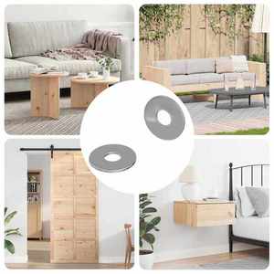 vidaXL potrivit pentru șaibe plate 2 pcs Argintiu M6 x 18 mm Fier imagine