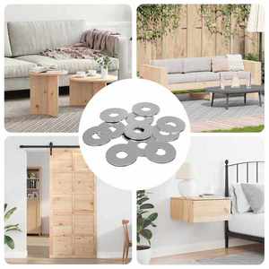 vidaXL potrivit pentru șaibe plate 9000 pcs Argintiu Fier imagine