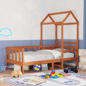 vidaXL Set de Pat pentru Zi Maroniu cerat Lemn de pin masiv imagine