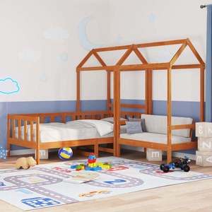 vidaXL Set de Pat pentru Zi Maroniu cerat Lemn de pin masiv imagine