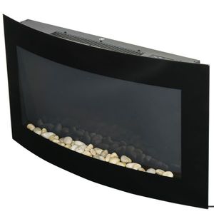 HOMCOM Șemineu Electric Încorporat cu Lumină LED în 7 Culori, Temperatură 15-30°C și Telecomandă, 89, 2x13, 5x48 cm, Negru | Aosom Romania imagine