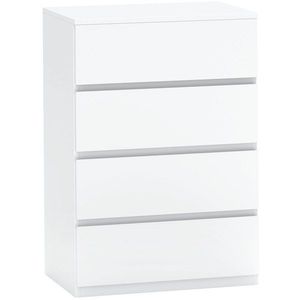 HOMCOM Comodă Sideboard, Comodă cu 4 sertare, 55 cm x 33 cm x 80 cm, Alb | Aosom Romania imagine