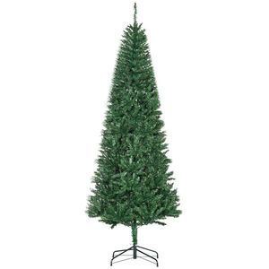 Homcom Albero di Natale Artificiale 210cm Base in Metallo Verde Φ91cm imagine
