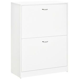HOMCOM Dulap pentru pantofi dim. 60L x 24l x 80H cm 2 uși batante Alb | Aosom Romania imagine