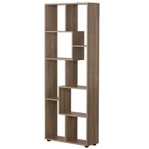 HomCom biblioteca moderna, 8 rafturi 70x24x178 cm, maro | AOSOM RO imagine