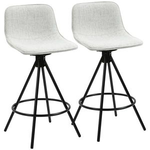 HOMCOM Set de 2 Taburete Înalte pentru Bucătărie cu Șezut Rotativ, Taburete de Bar Tapițate, 41, 5x47, 5x90 cm, Gri Deschis | Aosom Romania imagine