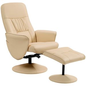 HOMCOM Fotoliu relax cu suport pentru picioare fotoliu de relaxare fotoliu relaxant cu șezut pivotant 360° și spătar înclinabil | Aosom Romania imagine