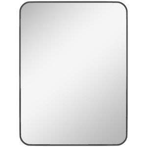HOMCOM Oglindă de baie dreptunghiulară cu cadru metalic Oglindă decorativă pentru dormitor sufragerie sau antreu 60x80 cm Negru | Aosom Romania imagine