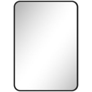HOMCOM Oglindă de Baie Rectangulară cu Ramă Metalică Oglindă Decorativă pentru Dormitor Living sau Antreu 50x70 cm Negru | Aosom Romania imagine