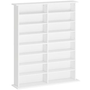HOMCOM Mobilier Bibliotecă cu 16 Rafturi pentru 720 CD-uri din Lemn 106.5x24x126.3 cm Negru | Aosom Romania imagine