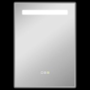 HOMCOM Oglindă de baie cu lumină LED 70x50 cm cu 3 culori de lumină, funcție anti-aburire, funcție memorie, IP44 | Aosom Romania imagine