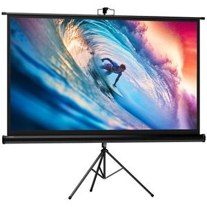HOMCOM Ecran de proiecție pliabil de 84" format 16: 9 cu trepied ajustabil, 200x8x118 cm, negru | Aosom Romania imagine