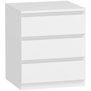 HOMCOM Comodă 3 sertare cu închidere silențioasă Comodă pentru living Birou Stil modern 45x40x52, 8 cm Alb | Aosom Romania imagine