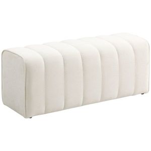 HOMCOM Banc la capătul patului, banchetă tapitată, stil modern, otoman din țesătură aspect in, 110 x 40 x 44 cm, cremă | Aosom Romania imagine