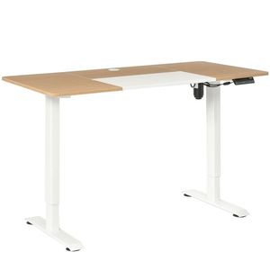 Birou Înălțime Reglabilă Electric Vinsetto 140 x 70 cm Birou de Calculator cu 4 Setări de Memorare, Blat de Masă din 4 Părți, Birou Stand-Sit cu Anti-Coliziune, Protecție la Suprasarcină Alb | Aosom Romania imagine