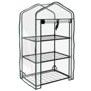 Outsunny Seră de Grădină rafturi 3 Nivele dim. 59L x 39l x 127H cm metal termolacuit Verde transparent | Aosom Romania imagine