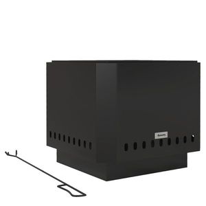 Outsunny Vatră de foc, focar, incl. tijă de manevrat, 48 x 48 x 41 cm, Negru | Aosom Romania imagine