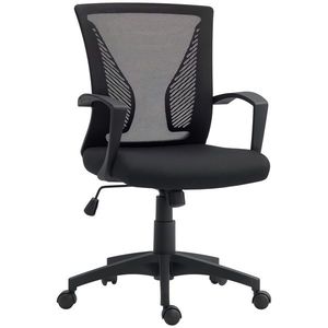 HOMCOM Scaun birou fauteuil birou cu șezut și spătar din plasă respirabilă înălțime reglabilă 62 x 60 x 92-102 cm negru | Aosom Romania imagine