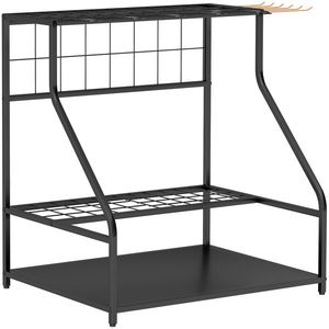 Outsunny Organizator de unelte de grădină cu cârlige suport-unelte de garaj pe 3 niveluri 84 x 53 x 73 cm portocaliu | Aosom Romania imagine