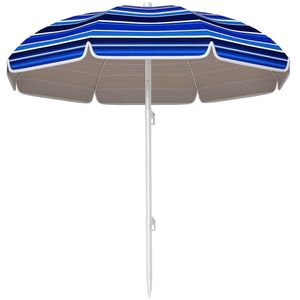 Outsunny Umbrelă de plajă Ø 1, 8 m mare umbrelă inclinabilă pliabilă protecție solară UPF50+ ușoară geantă de transport multicolor | Aosom Romania imagine