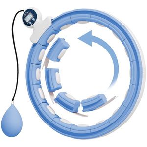 SPORTNOW Hula Hoop Cerceau cu Picots de Massage ajustabil 76-113 cm tour de taille 16 segmente detașabile, bleu clair | Aosom Romania imagine