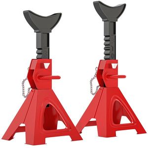 HOMCOM Set de 2 cricuri auto cricuri de ridicare capacitate 3 tone înălțime reglabilă 290-418mm cui de siguranță roșu | Aosom Romania imagine