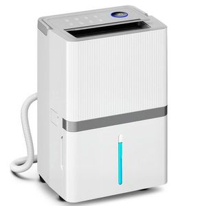 HOMCOM Dezumidificator 35 L/zi pentru 40-90 m² Indicator lumină pentru umiditate Rezervor 5, 5 litri Drenaj continuu Temporizator 24H | Aosom Romania imagine