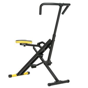 SPORTNOW Aparat Total Crunch Pliabil cu Scaun Reglabil, din Metal și Plastic, 57x105x115 cm, Galben | Aosom Romania imagine