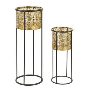 Mauro Ferretti Suport Vaza Pereche Plat Set 2 Buc cm Ø 17X45-13, 5X33 | Aosom Romania imagine