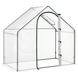 Outsunny Seră de Grădină Balcon terasă Seră pentru roșii 1, 8 lungime x 1 lățime x 1, 68 înălțime m Oțel plastic impermeabil Transparent Verde | Aosom Romania imagine