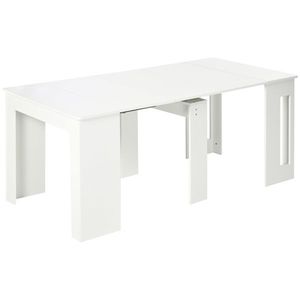 Masa de sufragerie HOMCOM pliabila max 6 persoane, alb | Aosom Romania imagine