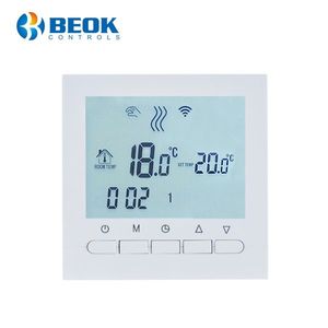 Termostat WiFi pentru centrala termica pe gaz si incalzire in pardoseala, Aplicatia mobila Smart Life, BeOk BOT-313WiFi Resigilat imagine