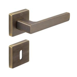 Set maner usa camera Leta, cu rozeta patrata, finisaj alama antichizata periata CB imagine