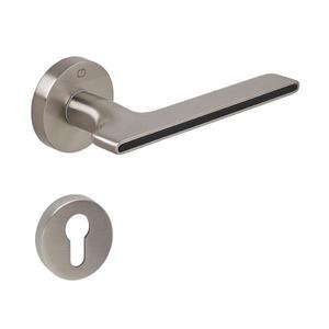 Set maner usa cu cilindru Zara, cu rozeta rotunda, finisaj nichel satin CB imagine