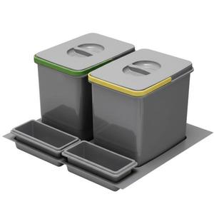 Cos de gunoi Praktico Orion incorporabil in sertar, colectare selectiva, cu 2 recipiente, pentru corp de 600 mm latime, H: 230 mm imagine