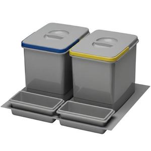 Cos de gunoi Praktico Orion incorporabil in sertar, colectare selectiva, cu 2 recipiente, pentru corp de 600 mm latime, H: 300 mm imagine