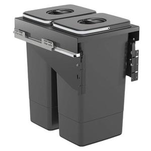 Cos de gunoi incorporabil Front 45, colectare selectiva, cu doua compartimente x 26 litri imagine