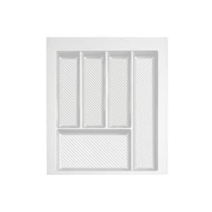 Suport organizare tacamuri Max, alb, pentru latime exterioara corp 450 mm, montabil in sertar de bucatarie, 490x400 mm imagine