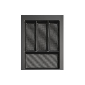 Suport organizare tacamuri Max, gri grafit, pentru latime exterioara corp 400 mm, montabil in sertar de bucatarie, 490x350 mm imagine
