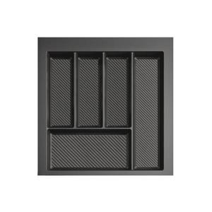 Suport organizare tacamuri Max, gri grafit, pentru latime exterioara corp 500 mm, montabil in sertar de bucatarie, 490x450 mm imagine