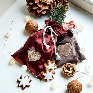 2 pungi de catifea Inimă imagine