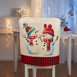 2 huse pentru spătarul scaunului Om de zăpadă imagine