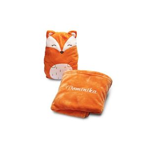 Pernă de pluș 2 în 1 Vulpe !! Introduceți textul de broderie în câmpul de comentarii (notă) (maximum 12 litere) imagine