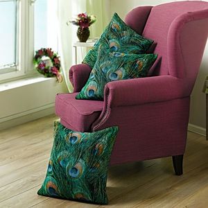 Husă pentru pernă Pene de păun imagine