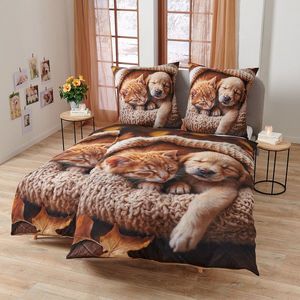 Lenjerie de pat Kitten and puppy imagine