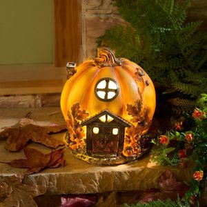 Casă de dovleac luminată imagine